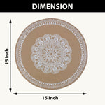 Round Table Placemats for Dining Table Set Of 2 (Beige)