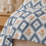 Double Bedsheet with 2 Pillow Covers Premium 240 TC 100% Cotton Feel (108x108 inch , Blue )