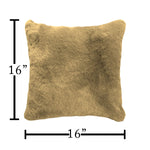 Cushion Cover One Side Rabbit Fur Pack of 2 (16 x 16 inch,Anti-Gold)