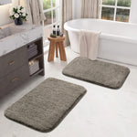 Vegas Microfiber Bath Mat (40x60 cm, Taupe) Pack of 2