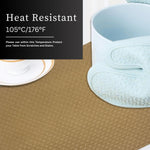 Luxe Home International PVC Vinyl Foam Design Placemat STPG127 – Heat Resistant, Wipe Clean, Anti-Skid Table Mats for Dining Table, Kitchen & Home Decor (30x45 CM Brown Set of 2)