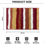 Italia Striped Bath Mat Super Soft (cinnamon, 45x75 cm)