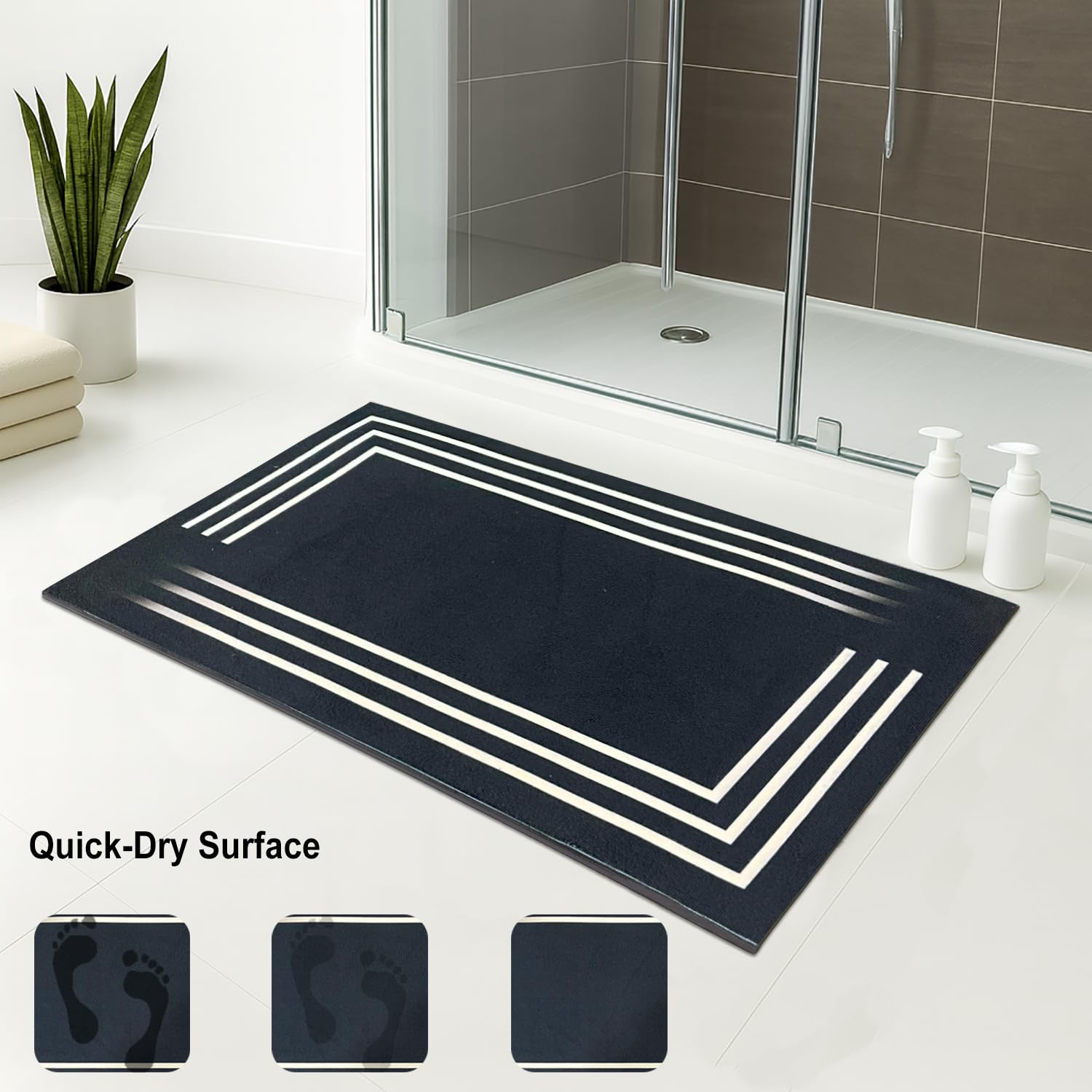Rubber Doormat Anti Slip (Stripe Design ,35x58 cm)