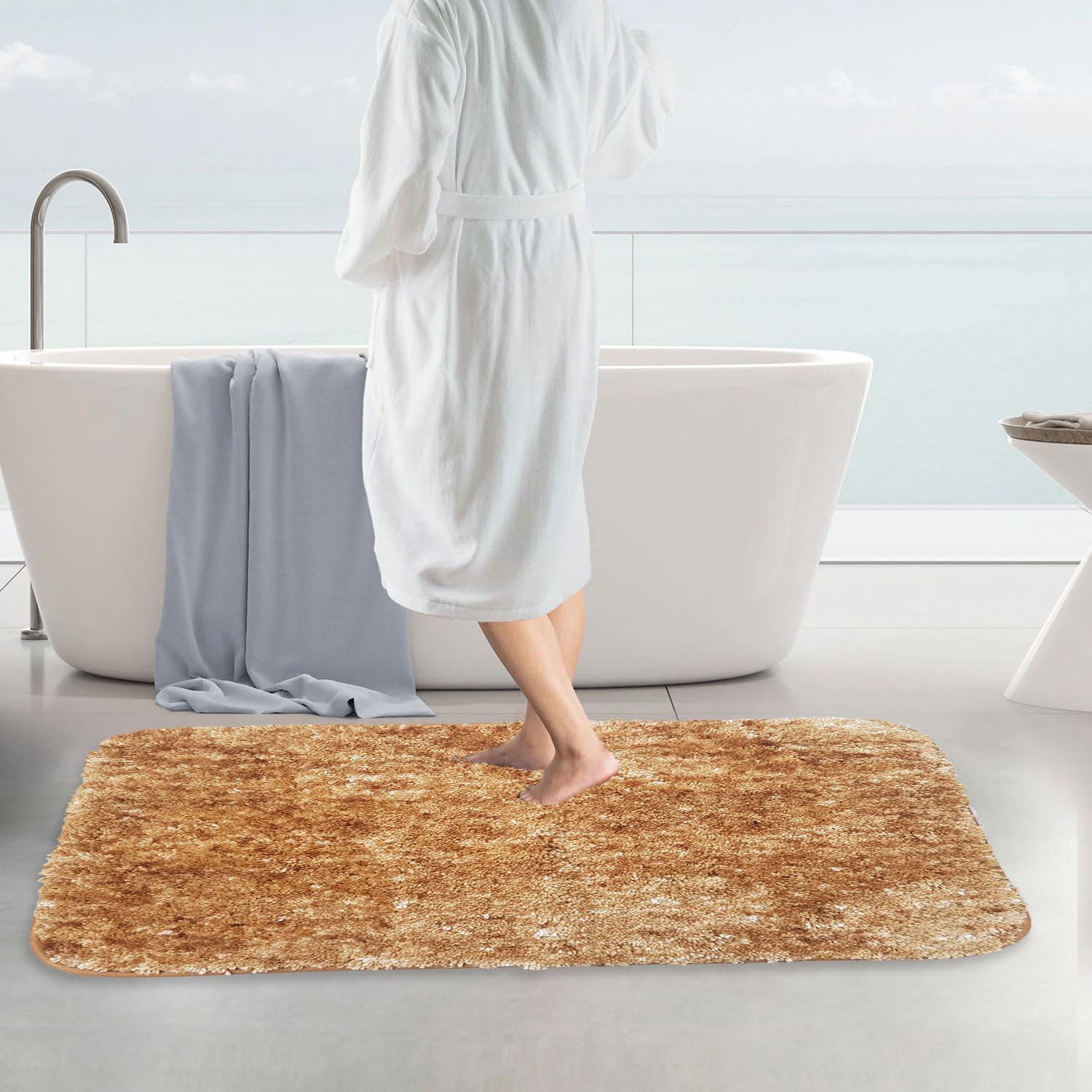 Hawaii Bath mat Anti Skid (Anti Gold, 60 x 90 Cm)