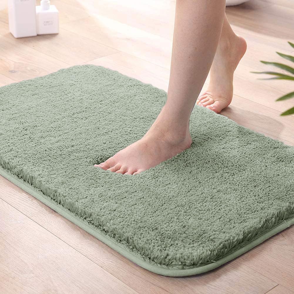 Vegas Microfiber Bath Mat (40x60 cm, Pastel Green) Pack of 1