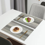 Stripe Design Placemat for Dining Table Set of 2(30x45 CM Silver)