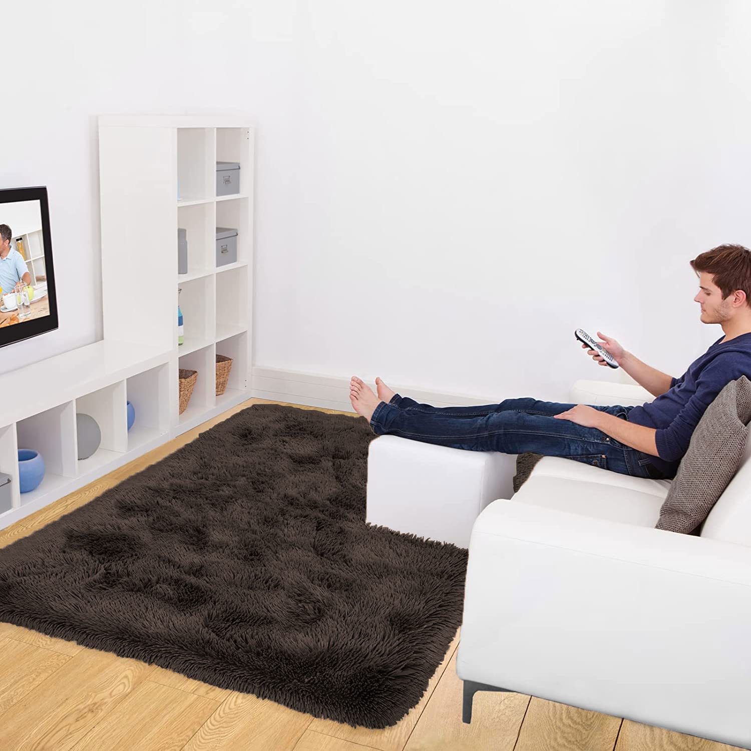 Carpets Marino Fur 2000 GSM (4x6 Ft,Chocolate)