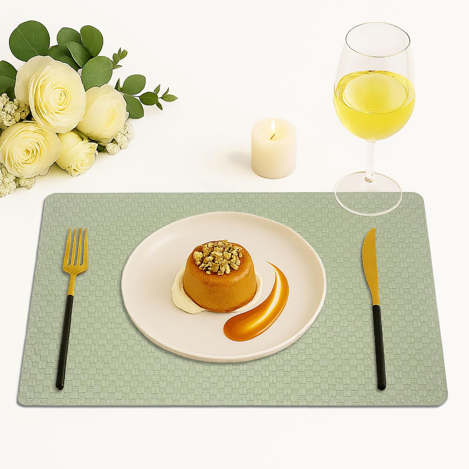 Dining Table Placemat Set of 4 (30x45 CM Green)