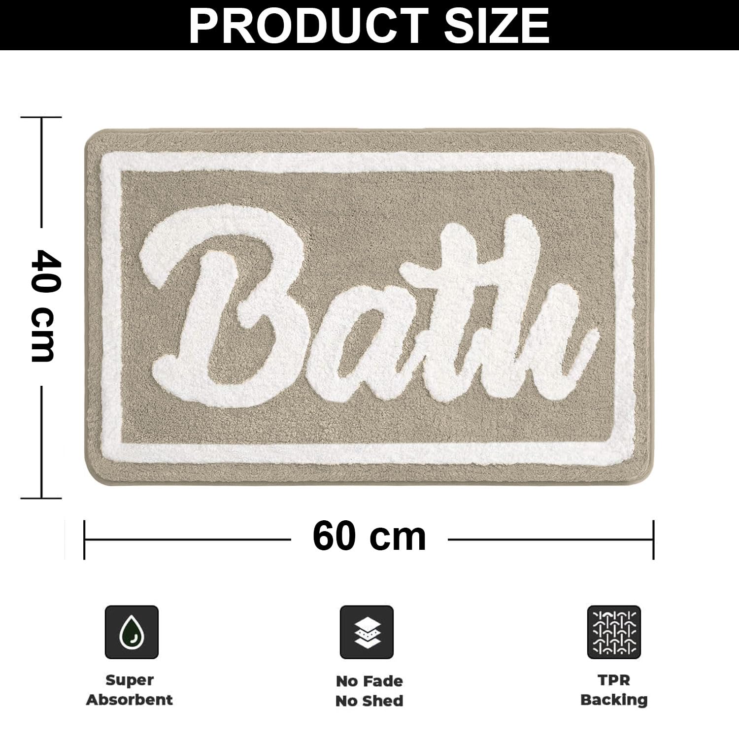 Canada Super Soft Bath Mat (40x60 cm, Beige)