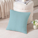 Corduroy Cushion Cover Super Soft (16x16 Inch,Turquish)
