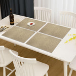 Luxe Home International PVC Vinyl Wave Design Placemat ST10002TH – Heat Resistant, Wipe Clean, Anti-Skid Table Mats for Dining Table, Kitchen & Home Decor (30x45 CM Gold Set of 4)