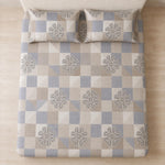 Double Bedsheet with 2 Pillow Covers 220 TC 100% Cotton Feel ( King Size Grey 90x100 inch )