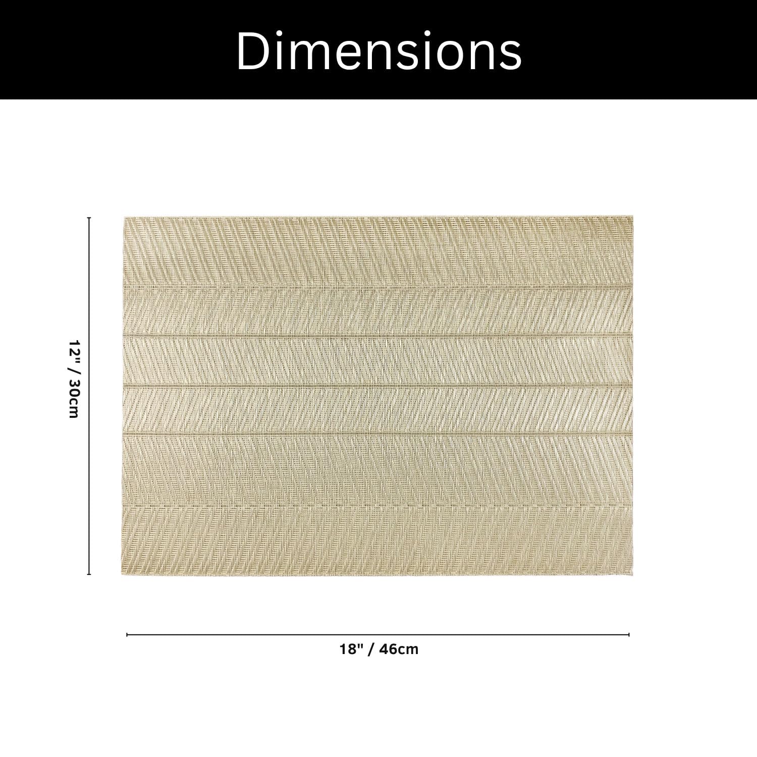 Zigzag Design Placemat for Dining Table Set of 6(30x45 CM Gold)