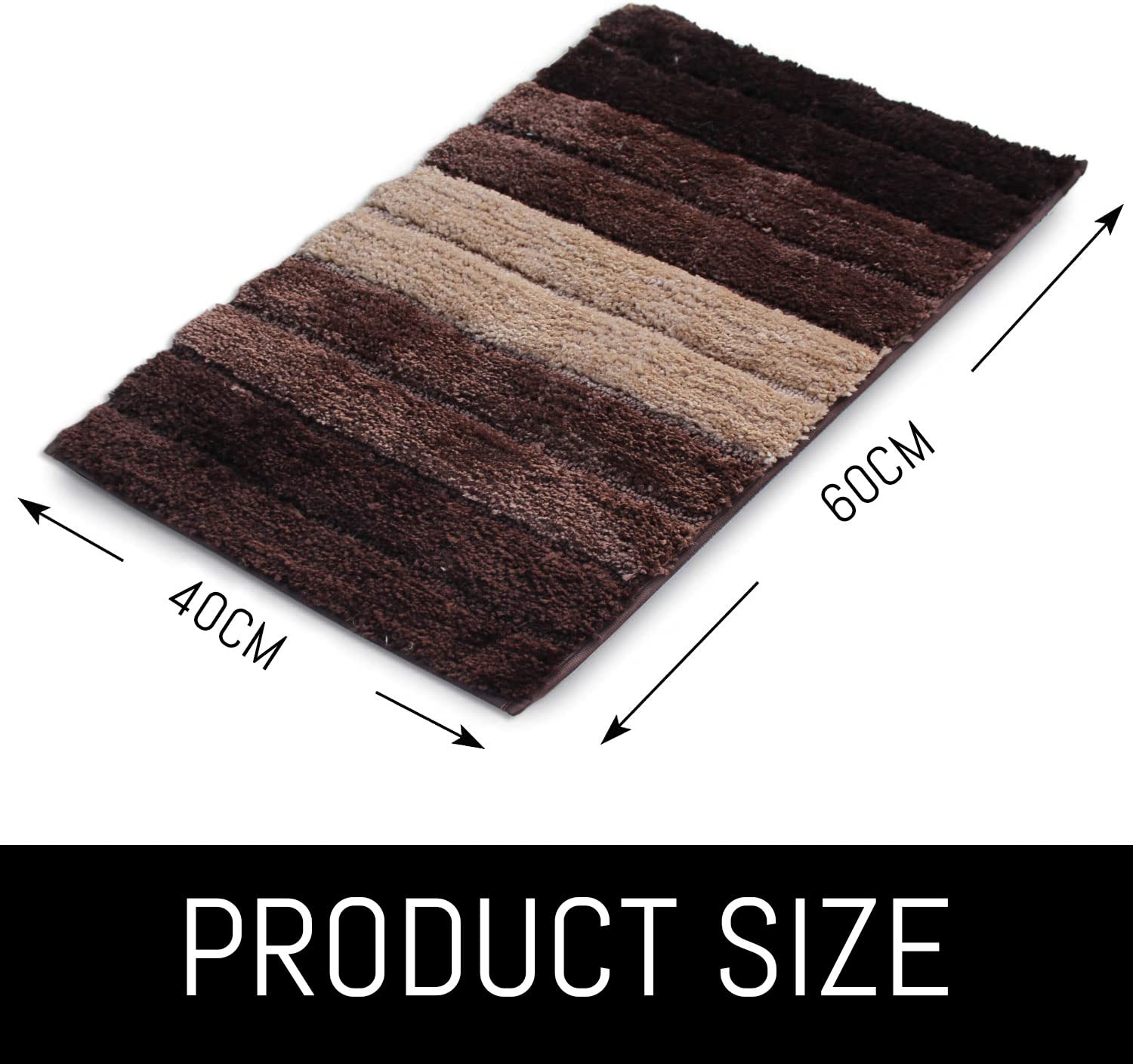 Luxury Bath Mat for Bathroom Pack of 2 (40X60 Cm Walnut)