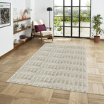 Rabbit Tail Fur Carpet (4x6 Feet, Cream)