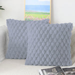 Cushion Cover rabbit fur Silver(16 inch x 16 inch) Pack of 2