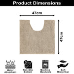 Chenille Contour Bath Mat for Bathroom (Beige , 47x47cm)