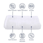 Bamboo Micro Bath Towel – 400 GSM Set of 2 ( 70x140 cm , White)