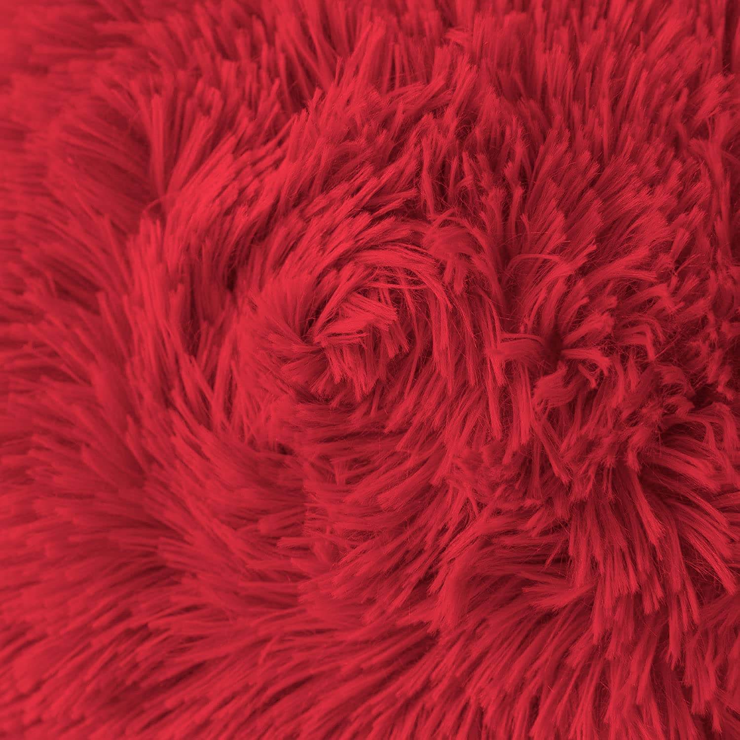Shaggy Throw Pillow Covers Pack of 2 (16x16 Inches, Maroon)