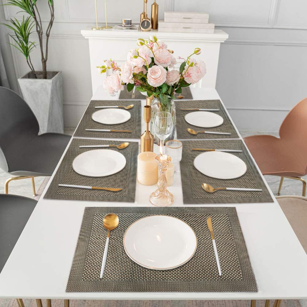 Placemat for Dining Table Set of 6(30x45 CM Brown)