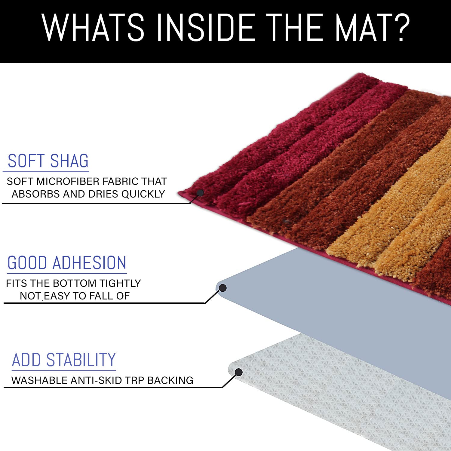 Luxury Bath Mat for Bathroom (40X60 Cm ,Cherry)