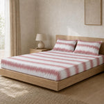 Double Bedsheet with 2 Pillow Covers 220 TC 100% Cotton Feel ( King Size Pink 90x100inch )