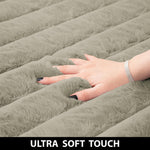 Stripe Rabbit Fur Carpet for Livingroom (4x6 Feet, Taupe)