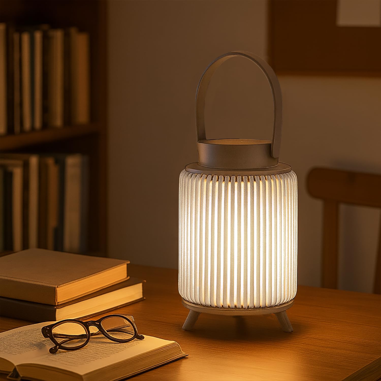 Hanging  Bamboo Lamps ( 26x17x17 cm ) Beige