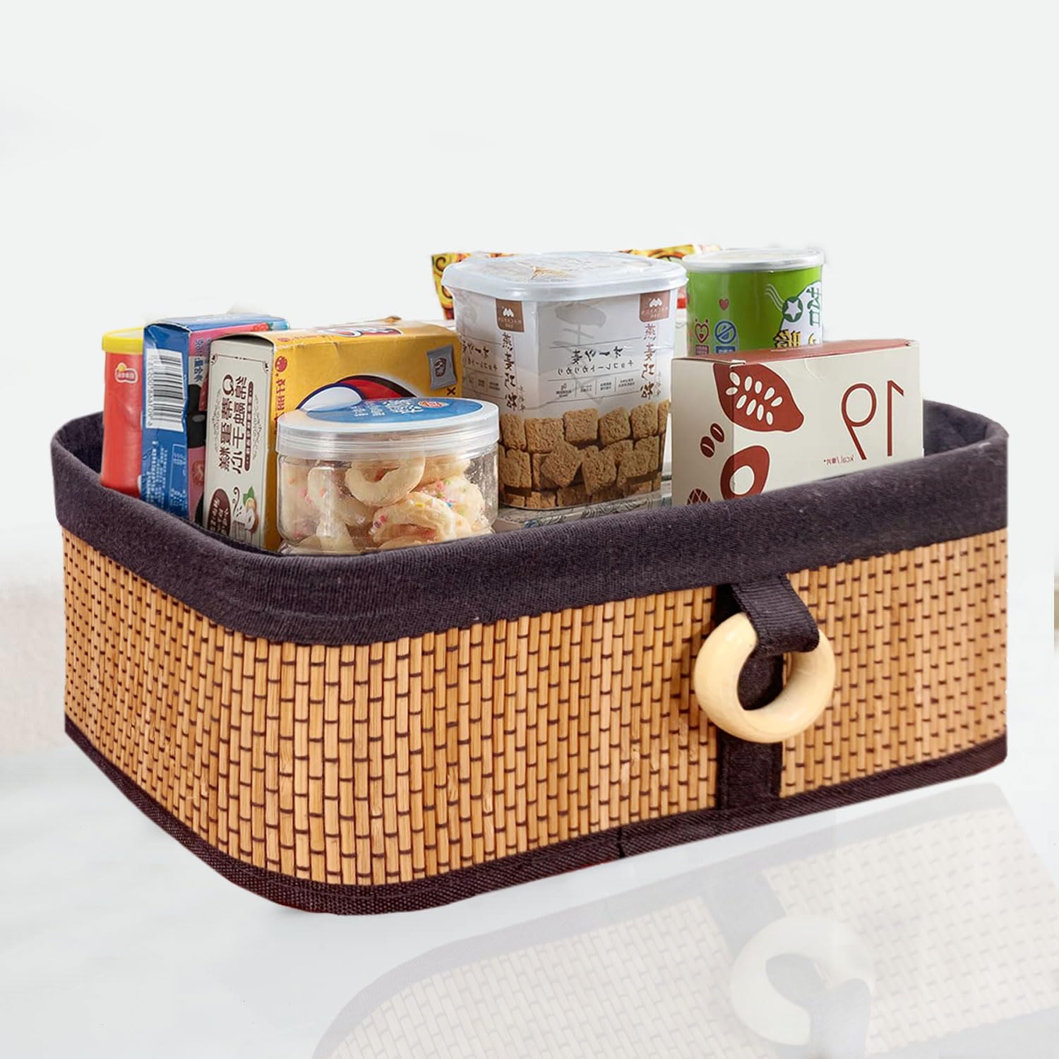 Brick Storage Box Bamboo (Natural ,30x20x12 cm)