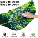 3D Bath Mat Leaf Shaped (Green, 43x87 cm)