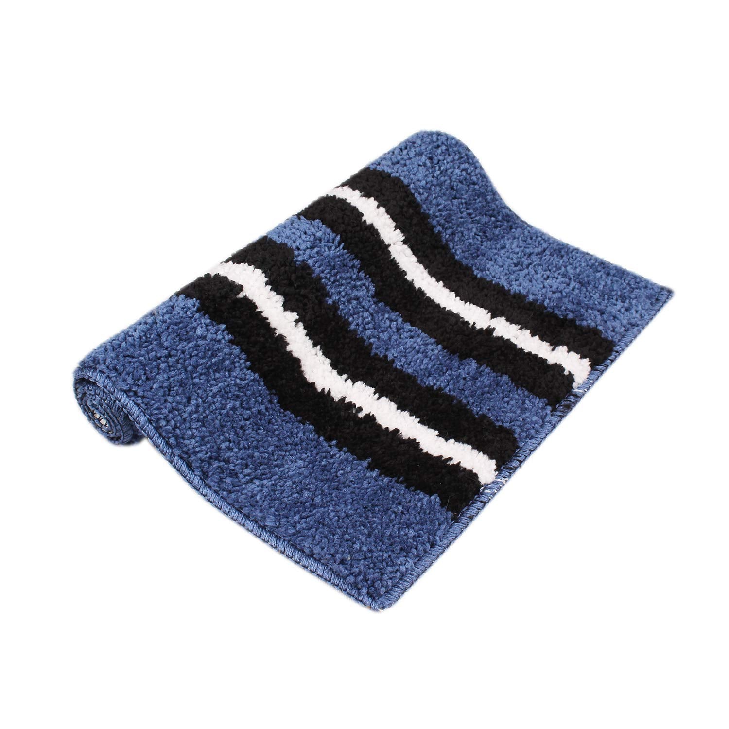 Bath Mat For Bathroom 1600 GSM Microfiber Pack of 2 (38X58 cmBlue+Maroon)