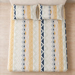 King Size Double Bedsheet with 2 Pillow Covers Premium Sahara Geo Stripe Printed  90x100inch