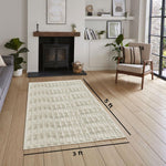 Rabbit Tail Fur Carpet (3x5 Feet, Cream)