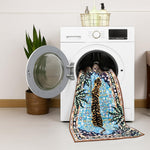 Polyester Printed Handmade Carpet Traditional Tiger (3X5 Feet Multicolour)