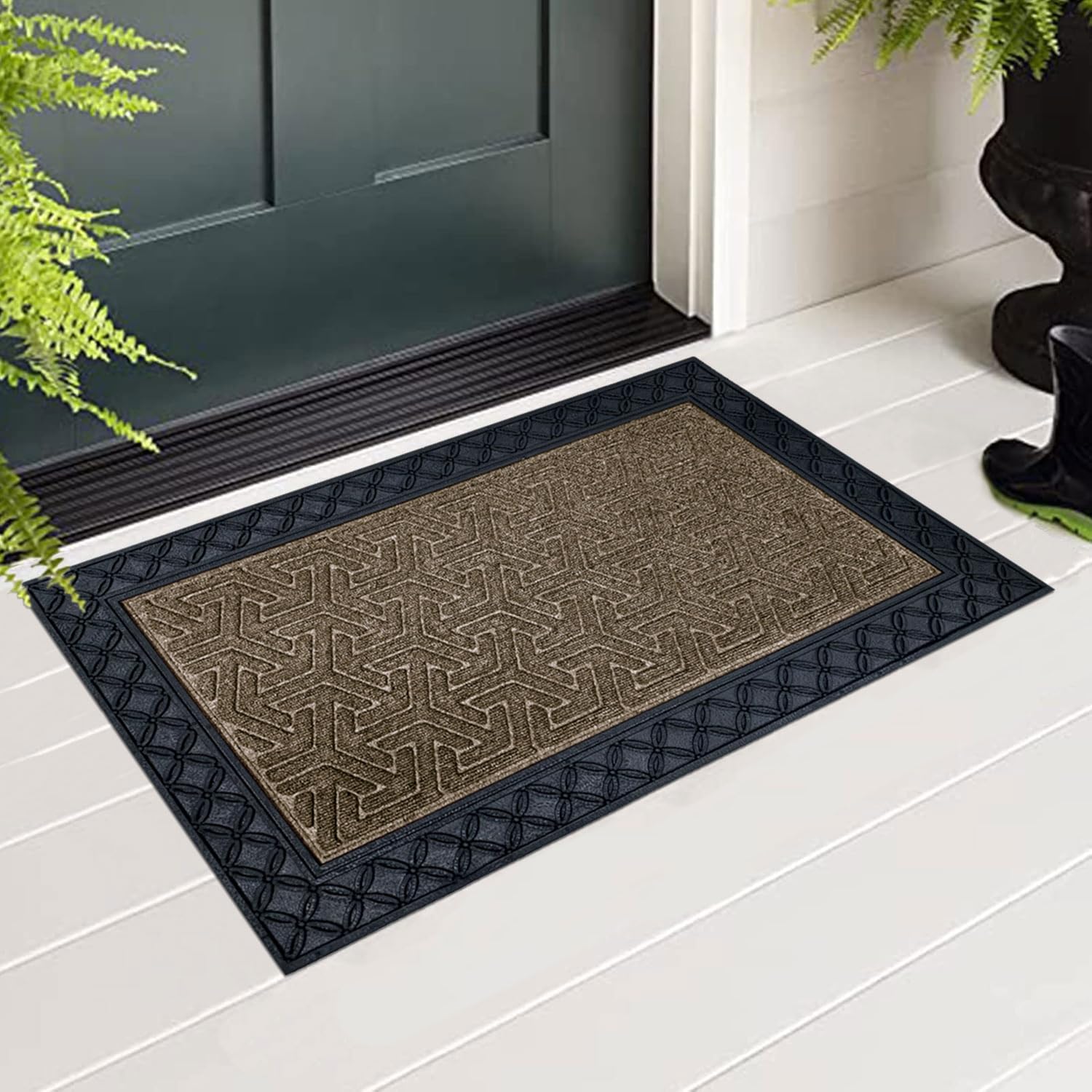 Coir Rubber Door Mat (Yellow, 45 x 75cm)