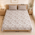 Double Bedsheet with 2 Pillow Covers Premium 240 TC 100% Cotton Feel King Size ( Taupe 108x108 inch )