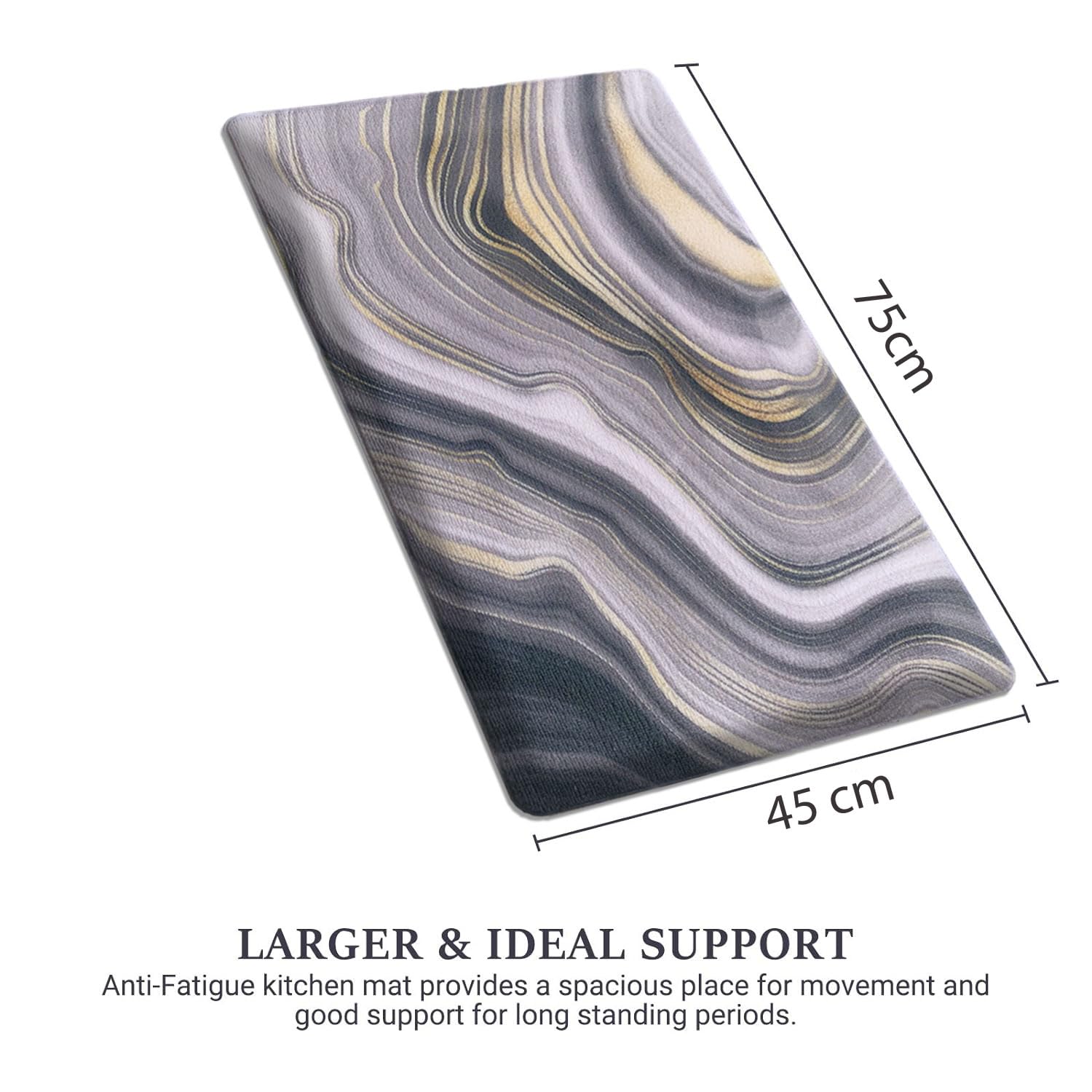 Cuba Door Mats Anti Fatigue - Wave Black (45x75 cm)