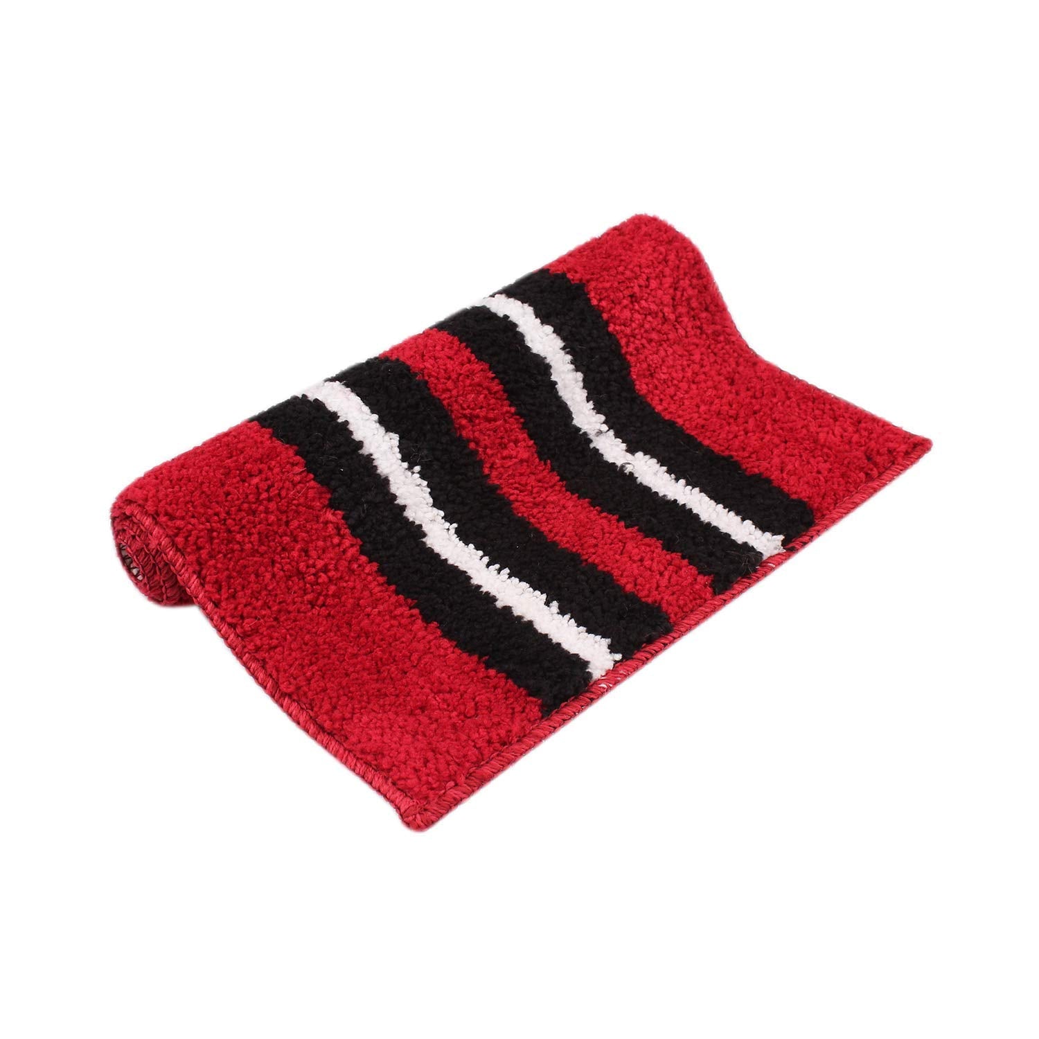 Bath Mat For Bathroom 1600 GSM Microfiber Pack of 2 (38X58 cmBlue+Maroon)