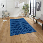 Rabbit Tail Fur Carpet (3x5 Feet, Blue)