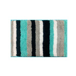 Striped Italia Bath Mat Super Sof(Aqua, 40x60 cm)