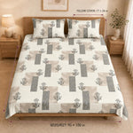 Double Bedsheet with 2 Pillow Covers King Size 220 TC 100% Cotton Feel  ( Beige 90x100 inch )