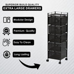 5-Tier Revolving Kitchen Trolley with Wheels (Black 29x29x95)