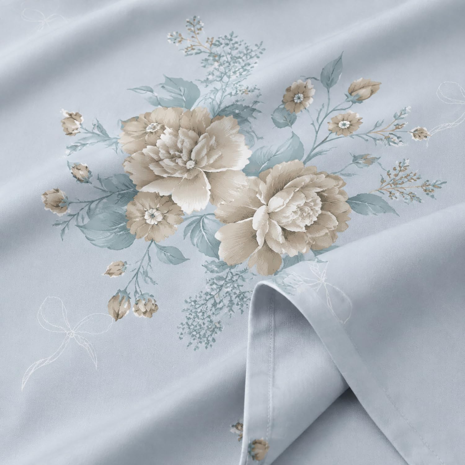 King Size Double Bedsheet with 2 Pillow Covers Premium Soft Bauquet Printed  90x100inch