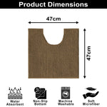 Chenille Contour Bath Mat for Bathroom (Chocolate , 47x47cm)