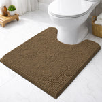 Chenille Contour Bath Mat for Bathroom (Chocolate , 47x47cm)