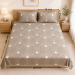 King Size Double Bedsheet with 2 Pillow Covers Premium Abstract Geometric Printed 108x108 inch