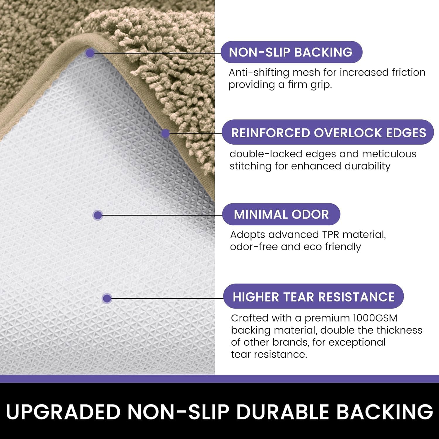 Newman Microfiber Bath Mat 2500 GSM (45x75 cm, Anti Gold)