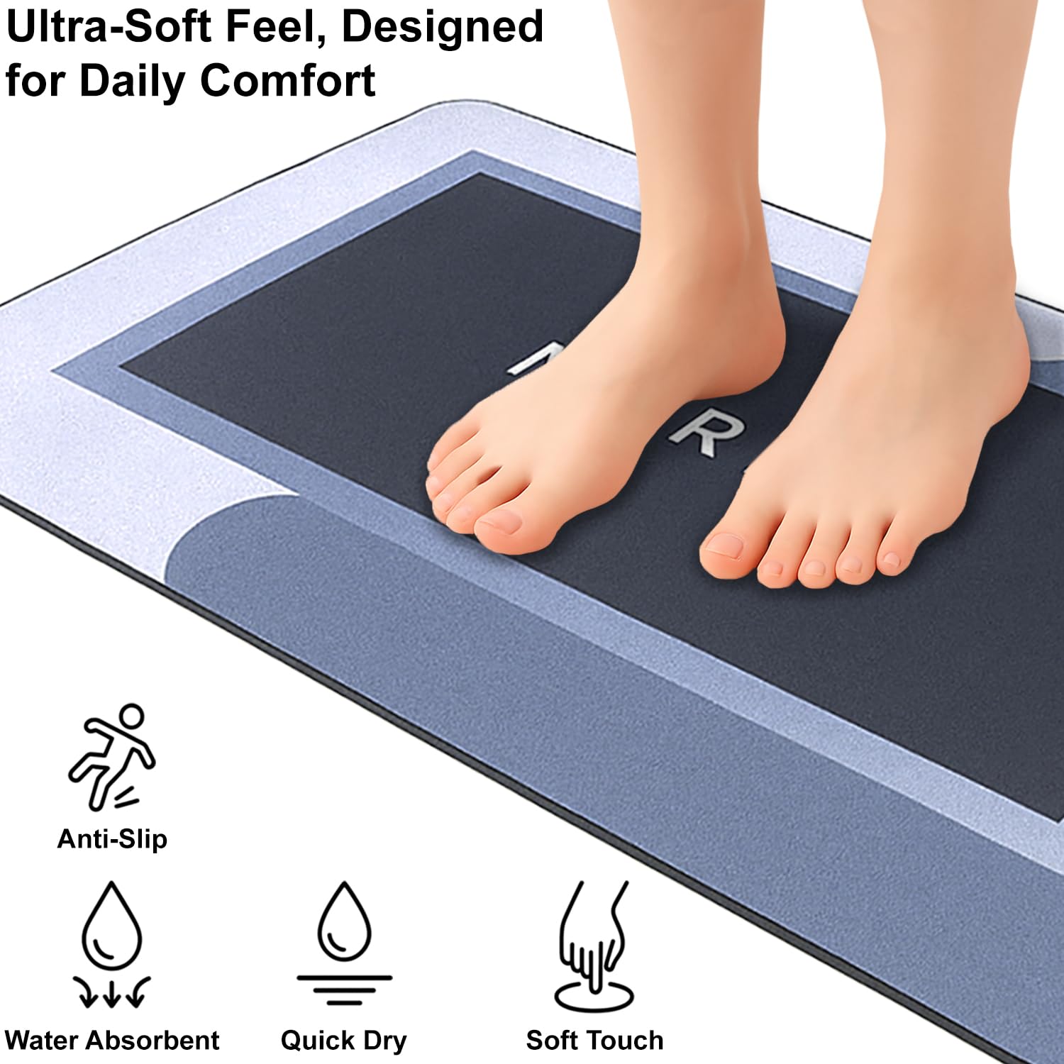 Rubber Doormat Anti Slip (Marine Design ,35x58 cm)