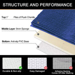 Chenile Bath mat for Bathroom (Navy Blue, 37x56 cm)