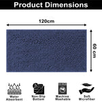 Shaggy Chenille Bath Mat Extra Soft (60x120 cm Navy)